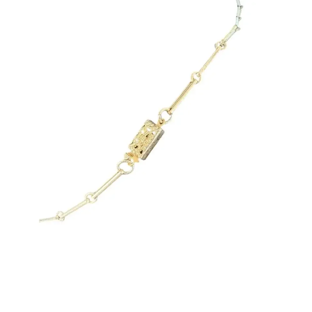 Vintage Antique 1920s Art Deco Filligree Box Clasp Bar Link Chain Choker 16